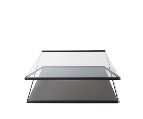 Table basse contemporaine - NOX - Gallotti&Radice - en verre trempé / avec piètement en acier inoxydable / avec piètement en métal laqué