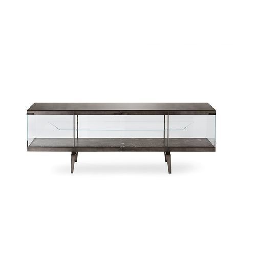 Vaisselier contemporain - PANDORA LIGHT - Gallotti&Radice - en verre trempé / en verre laqué / en métal laqué