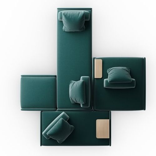Banquette modulable - LILAS MOSAÏQUE - Gallotti&Radice - contemporaine / en tissu / en cuir