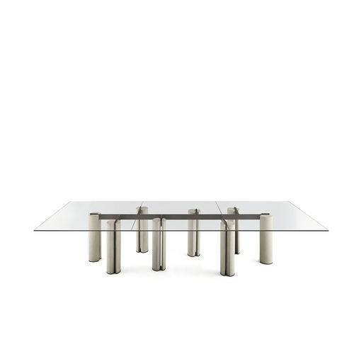 Table contemporaine - SIMPODIO SYSTEM - Gallotti&Radice - en verre trempé / avec piètement en béton / rectangulaire