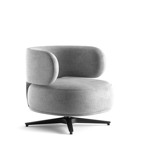 Fauteuil contemporain - Akiko Lounge - Gallotti&Radice - en tissu / en cuir / en métal