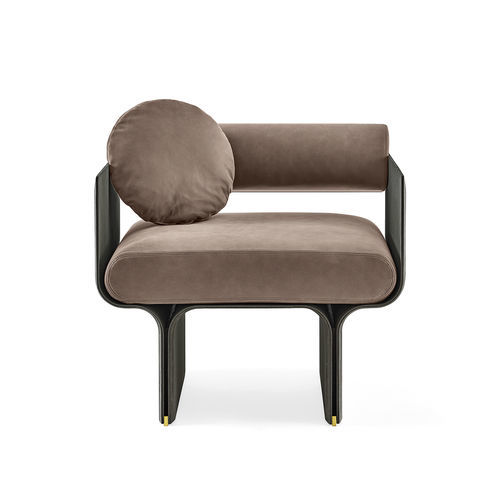 Fauteuil contemporain - Stami Lounge - Gallotti&Radice - en tissu / en cuir / en bois