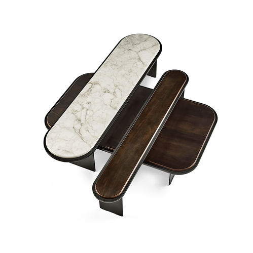 Table basse contemporaine - Sensei - Gallotti&Radice - en cristal / en bois laqué / en métal