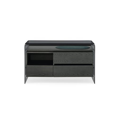 Commode contemporaine - HOLLY COM&Ograve; - Gallotti&Radice - en frêne / en bois teinté / en verre fumé
