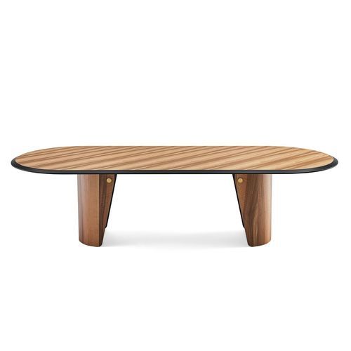 Table contemporaine - MANTO - Gallotti&Radice - en noyer / avec piètement en bois / ovale