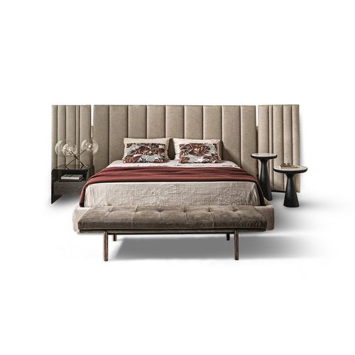 Lit double - YUKI - Gallotti&Radice - contemporain / tapissé / avec tête de lit