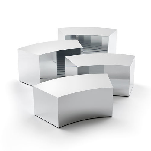Table basse contemporaine - Arch - Gallotti&Radice - en aluminium / avec piètement en aluminium / à roulettes dissimulées