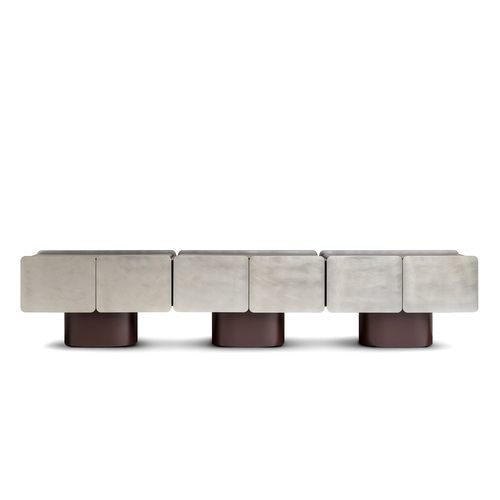Buffet contemporain - Admira - Gallotti&Radice - en bois laqué / en verre laqué / en verre trempé
