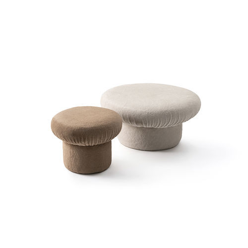 Pouf contemporain - Nala - Gallotti&Radice - en fourrure écologique / rond / avec revêtement amovible