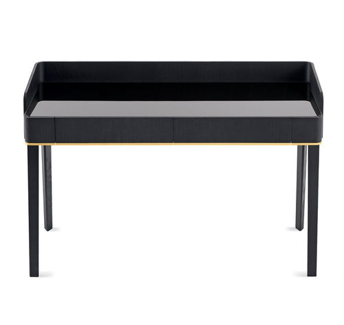 Bureau sur pied - SOHO - Gallotti&Radice - contemporain / en laiton poli / en cuir