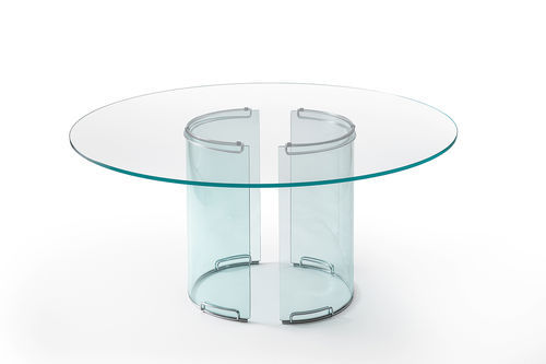 Table de réunion contemporaine - ADAM - Gallotti&Radice - en verre / avec piètement en verre / ronde
