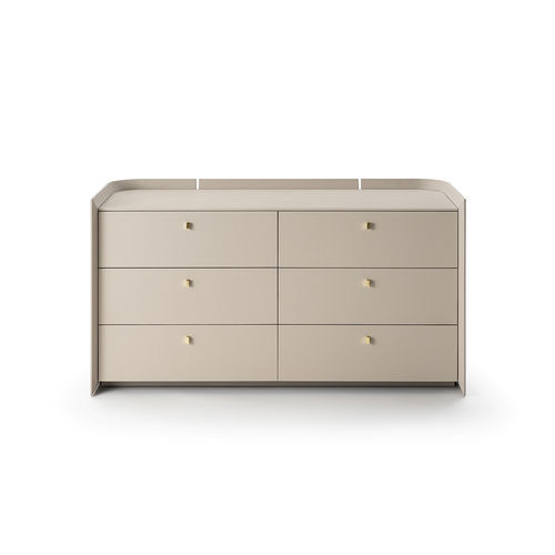 Commode contemporaine - SUNSET COM&Ograve; - Gallotti&Radice - en bois laqué / en bois courbé / en laiton poli