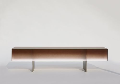 Table basse contemporaine - KOOSHI - Gallotti&Radice - en verre / avec piètement en métal / rectangulaire
