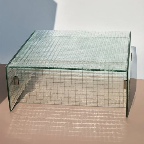 Table basse contemporaine - OMMI - Gallotti&Radice - en acier inoxydable poli / en verre / avec piètement en acier inoxydable poli