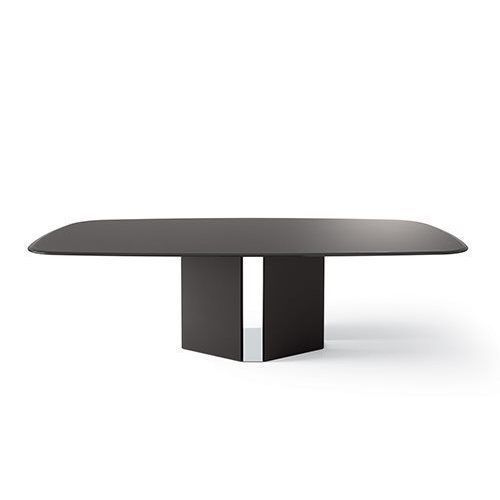 Table à manger moderne - EYL - Gallotti&Radice - en verre / avec piètement en bois / avec piètement en verre trempé