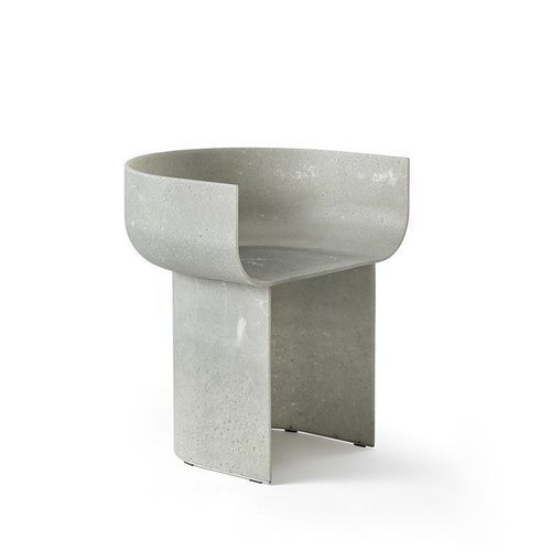 Fauteuil contemporain - HALF-PIPE - Gallotti&Radice - en cuir / en mousse de polyuréthane / en matières recyclées