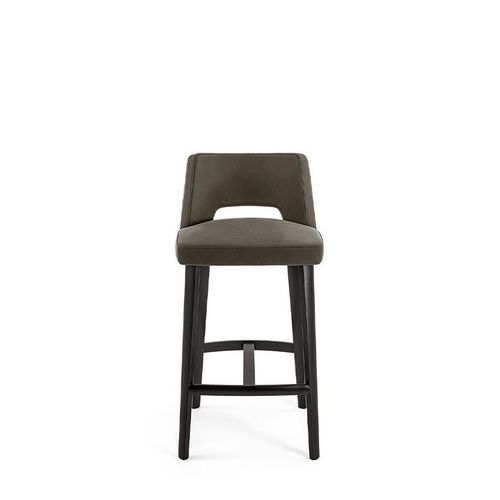 Tabouret de bar contemporain - THEA - Gallotti&Radice - en tissu / avec piètement en chêne / 4 pieds