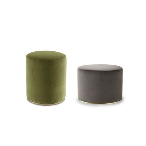 Pouf contemporain - LOU - Gallotti&Radice - en métal / en laiton / en cuir
