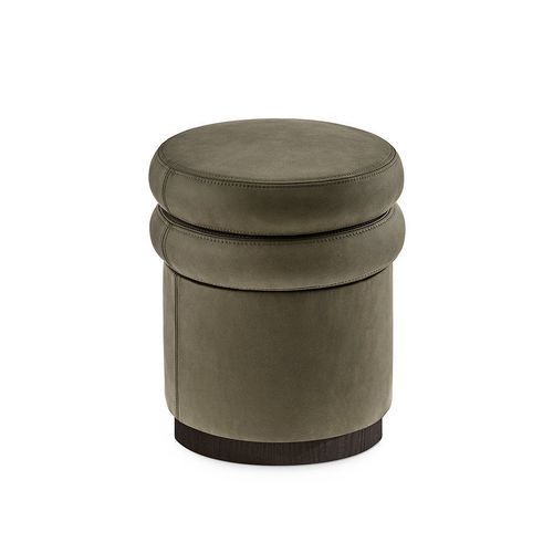Pouf moderne - STAMI - Gallotti&Radice - en cuir / en bois / en MDF