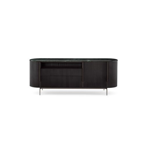 Buffet haut - KUMI - Gallotti&Radice - contemporain / en métal laqué / en bois teinté