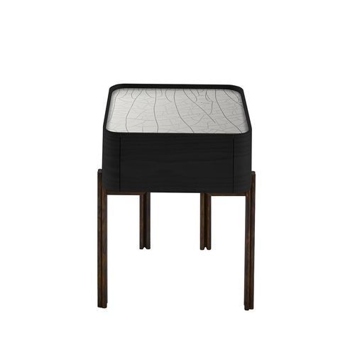 Table de chevet contemporaine - TWELVE C - Gallotti&Radice - en frêne / avec piètement en laiton / rectangulaire