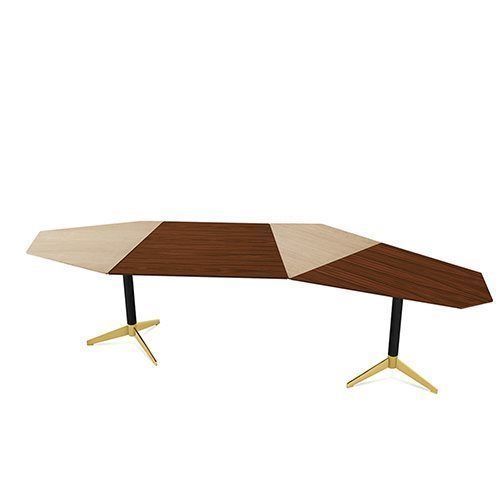 Bureau sur pied - ZEN - Gallotti&Radice - contemporain / en laiton poli / en aluminium anodisé