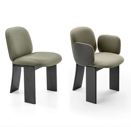 Chaise de salle à manger contemporaine - SAKI - Gallotti&Radice - d'intérieur / en cuir / en bois massif