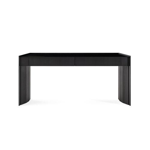 Console contemporaine - ATHUS - Gallotti&Radice - en verre trempé / avec piètement en frêne / rectangulaire