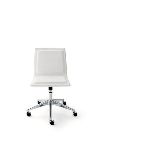 Chaise de travail en aluminium - OFX 09 - Gallotti&Radice - en chrome / en cuir / en bois