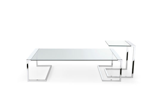 Table basse contemporaine - SIR T32 - Gallotti&Radice - en métal / en verre trempé / rectangulaire