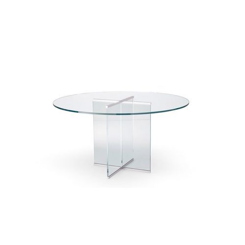 Table contemporaine - EROS - Gallotti&Radice - en verre trempé / avec piètement en verre trempé / rectangulaire