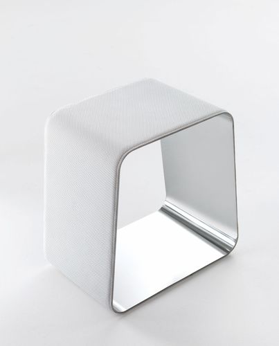 Tabouret contemporain - WGS - Gallotti&Radice - en tissu / avec piètement en acier inoxydable / avec piètement en métal laqué