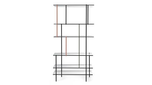 Étagère contemporaine - DRIZZLE  - Gallotti&Radice - en aluminium / en verre / face en verre trempé