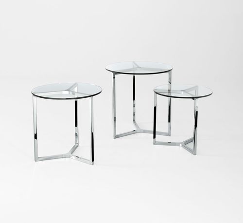 Table d'appoint contemporaine - RAJ 2 - Gallotti&Radice - en verre / en aluminium / en acier inoxydable