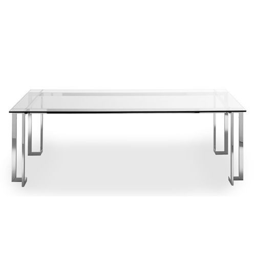 Table de réunion contemporaine - LORD - Gallotti&Radice - en verre / avec piètement en acier inoxydable / rectangulaire