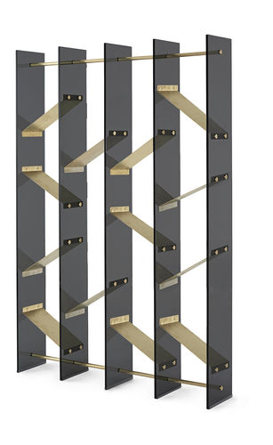 Bibliothèque contemporaine - ISOLA - Gallotti&Radice - pour bureau / en laiton / en verre