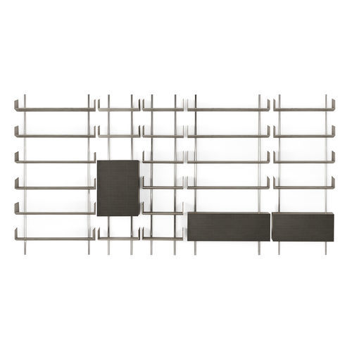 Système d'étagères mural - BRERA - Gallotti&Radice - contemporain / en bois / face en verre trempé