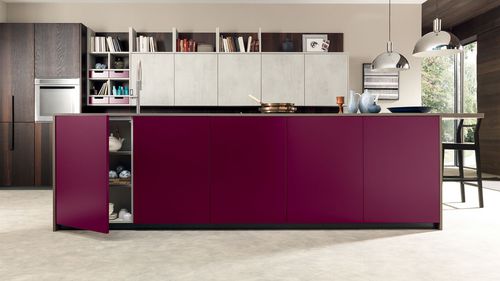 Cuisine contemporaine - MATERIA / 02 - Febal Casa - en bois / avec îlot / en U