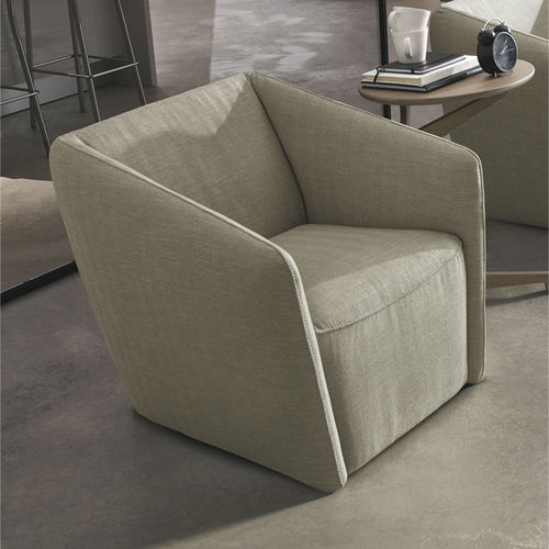 Fauteuil contemporain - PURA - Febal Casa - en tissu / gris / professionnel