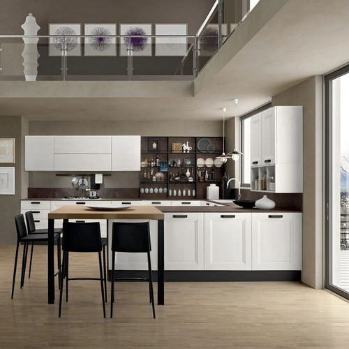 Cuisine classique - MEMORY - Febal Casa - en bois / en stratifié / en U