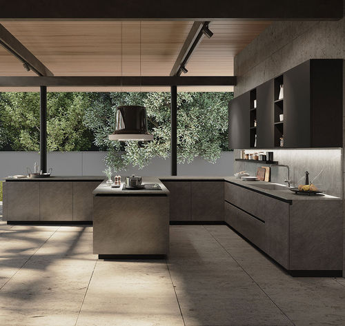 Cuisine contemporaine - EGO LINE - Febal Casa - en bois / en métal / en U