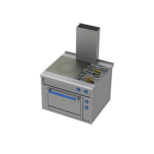Cuisinière à gaz - 121 G EURO 800X600 BR - M - ROSINOX - professionnelle / 2 foyers / 1 four