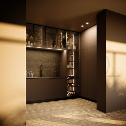 Vitrine contemporaine - Aspen + D23 - DOIMO CUCINE - murale / en verre / éclairée