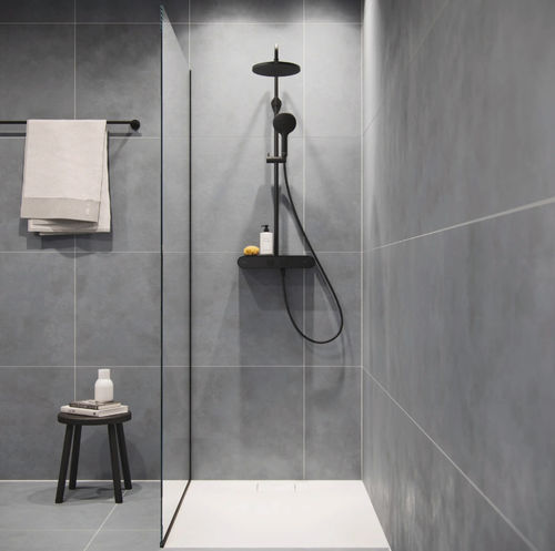 Colonne de douche thermostatique - TH4382008046 - DURAVIT - en métal / argentée / noire mate