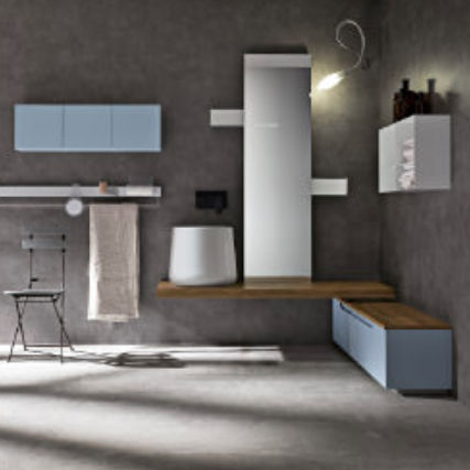 Meuble vasque mural - RYO: 03 - Cerasa - en chêne / contemporain / d'angle