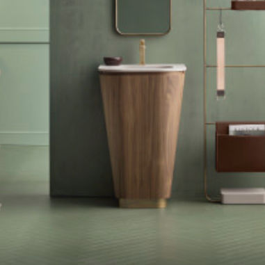 Vasque sur pied - SUEDE: 01 - Cerasa - en bois / en bronze / conique