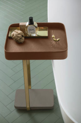 Table d'appoint contemporaine - SUEDE: 05 - Cerasa - en métal laqué / en bronze / en cuir