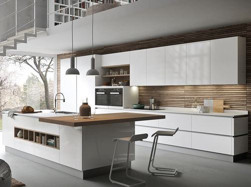 Cuisine contemporaine - AINOA 2.0 - Record Cucine - en placage de bois / en bois laqué / en frêne