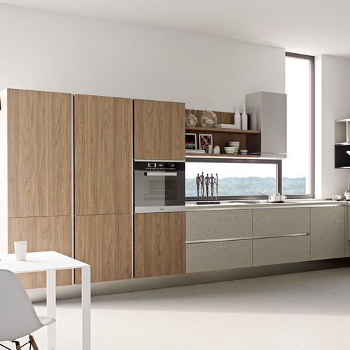 Cuisine contemporaine - LAMINA 4.0 - Record Cucine - en placage de bois / en chêne / en orme