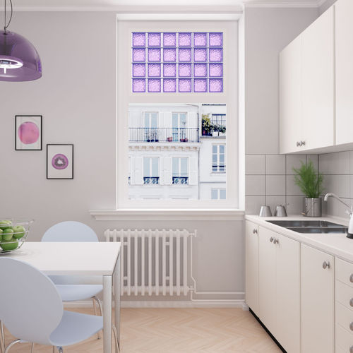 Brique de verre carrée - MG/S SOPHISTICATED RUBY - SEVES GLASSBLOCK - pour salle de bain / pour mur intérieur / colorée